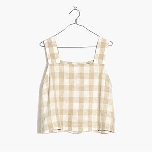Madewell Linen-Blend Sunside Button-Back Top: Undyed Edition